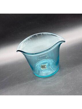 Vtg Wine Rinser Pitcher Royal Leerdam Holland Teal Glass Colonial Williamsburg